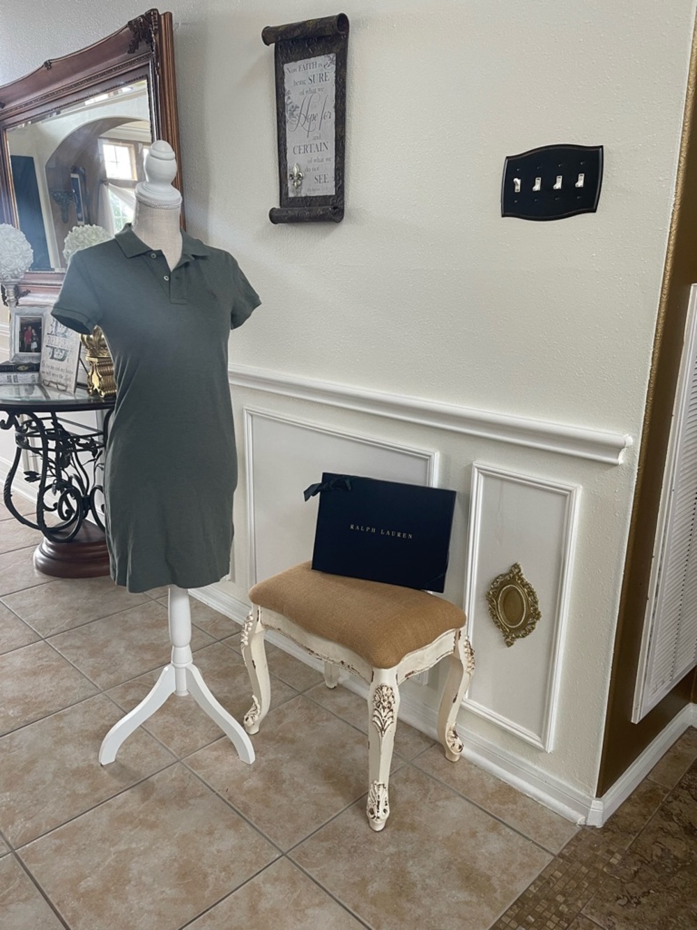 Polo Ralph Lauren the mesh mini polo shirt dress green